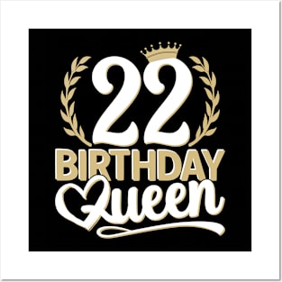 22nd Birthday For Her | 22 Years Old, Birthday Queen 22 Posters and Art